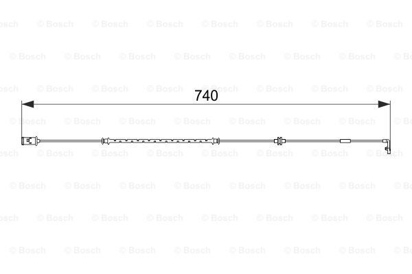 Výstrażný kontakt opotrebenia brzdového oblożenia BOSCH
