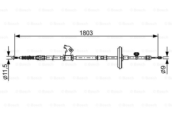 żażné lanko parkovacej brzdy BOSCH
