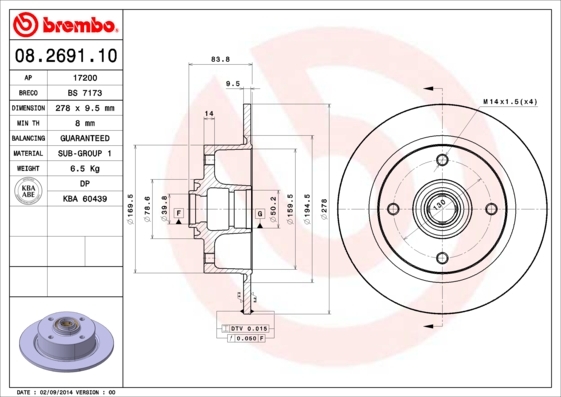 Brzdový kotúč BREMBO