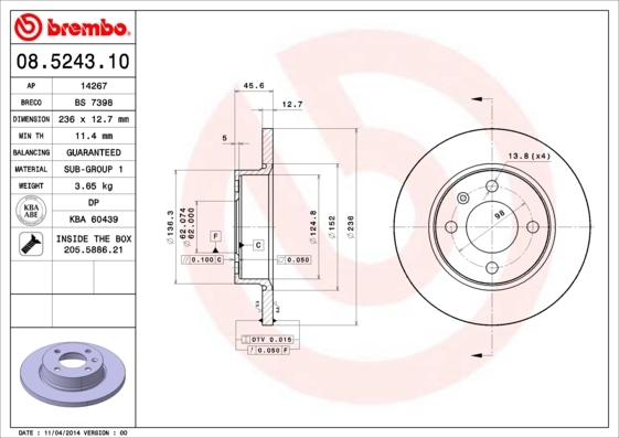 Brzdový kotúč BREMBO