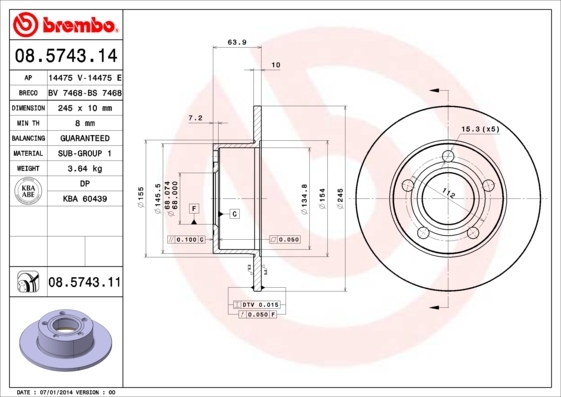 Brzdový kotúč BREMBO