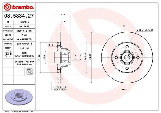 Brzdový kotúč BREMBO