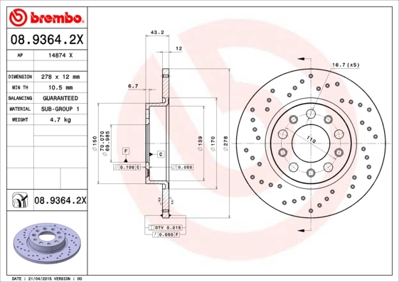 Brzdový kotúč BREMBO