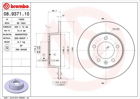 Brzdový kotúč BREMBO