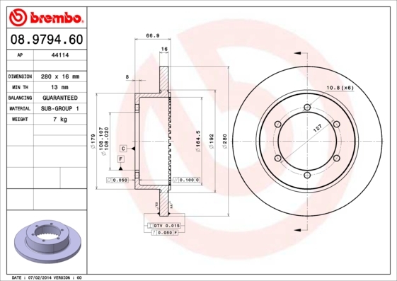 Brzdový kotúč BREMBO