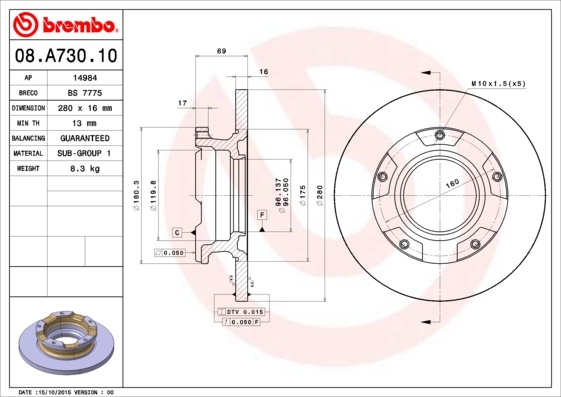 Brzdový kotúč BREMBO