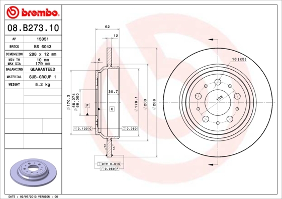 Brzdový kotúč BREMBO