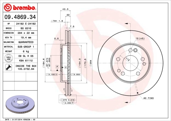 Brzdový kotúč BREMBO