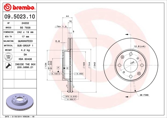 Brzdový kotúč BREMBO