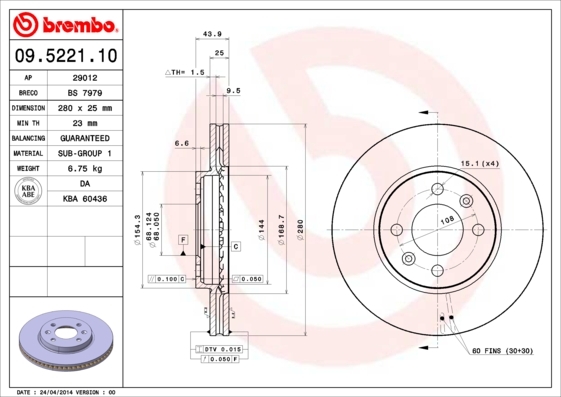 Brzdový kotúč BREMBO