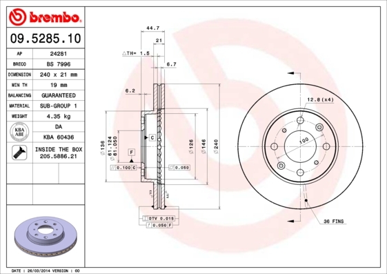 Brzdový kotúč BREMBO