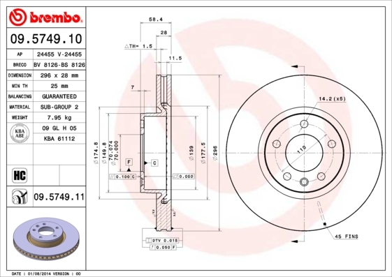 Brzdový kotúč BREMBO