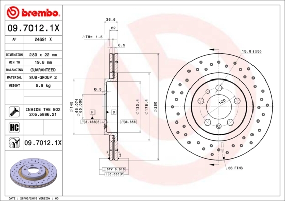 Brzdový kotúč BREMBO