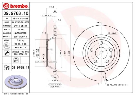 Brzdový kotúč BREMBO