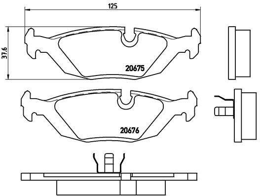 Sada brzdových platničiek kotúčovej brzdy BREMBO