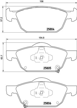 Sada brzdových platničiek kotúčovej brzdy BREMBO