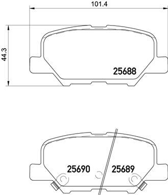 Sada brzdových platničiek kotúčovej brzdy BREMBO