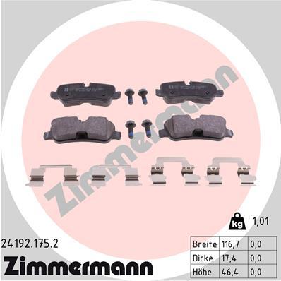 Sada brzdových platničiek kotúčovej brzdy ZIMMERMANN