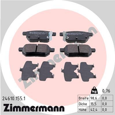 Sada brzdových platničiek kotúčovej brzdy ZIMMERMANN