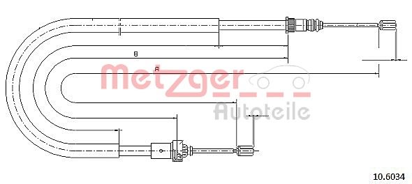 żażné lanko parkovacej brzdy METZGER