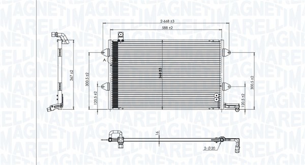 Kondenzátor klimatizácie MAGNETI MARELLI