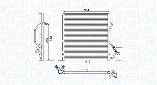 Kondenzátor klimatizácie MAGNETI MARELLI
