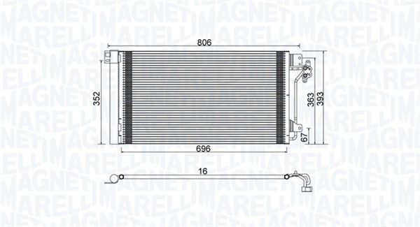 Kondenzátor klimatizácie MAGNETI MARELLI