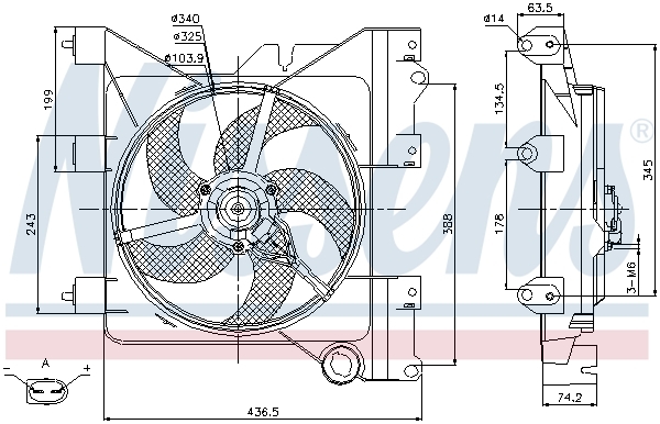 Ventilátor chladenia motora NISSENS