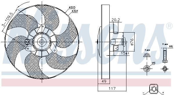 Ventilátor chladenia motora NISSENS