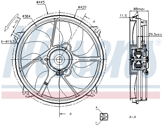 Ventilátor chladenia motora NISSENS