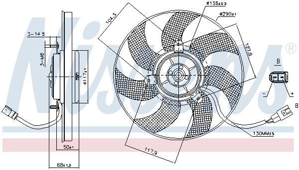 Ventilátor chladenia motora NISSENS