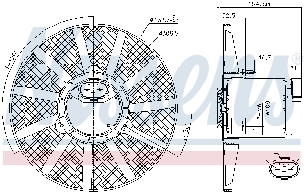 Ventilátor chladenia motora NISSENS