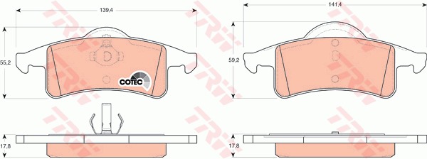 Sada brzdových platničiek kotúčovej brzdy TRW