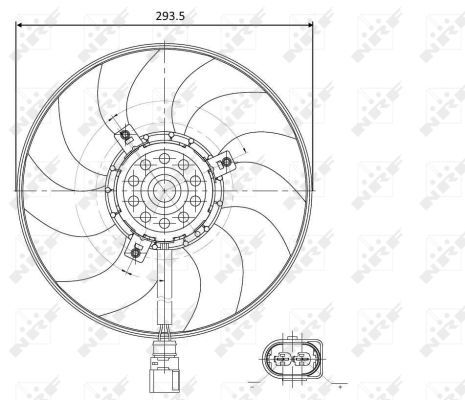 Ventilátor chladenia motora NRF