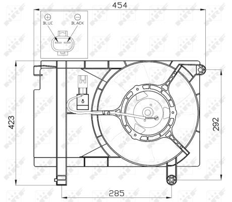 Ventilátor chladenia motora NRF