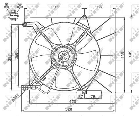 Ventilátor chladenia motora NRF