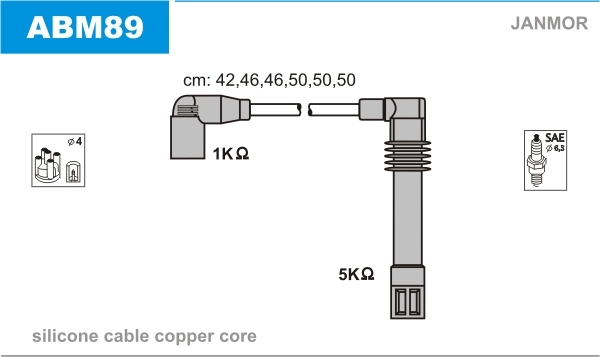 Sada zapaľovacích káblov JANMOR