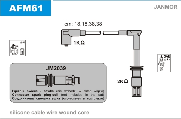 Sada zapaľovacích káblov JANMOR