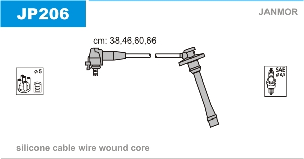 Sada zapaľovacích káblov JANMOR